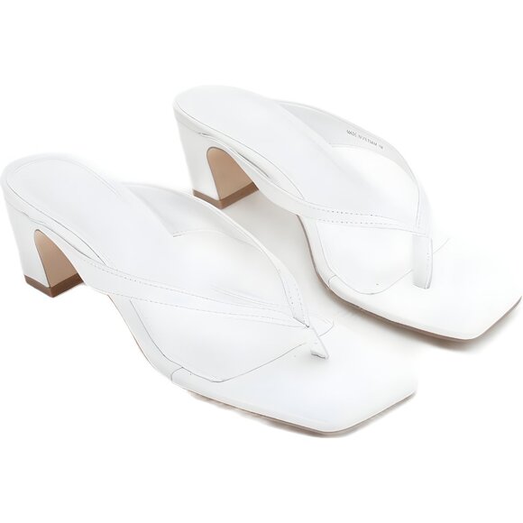 Steve Madden Ninna Blade Heel Thong Sandals White Women's US 7M - Picture 4 of 6